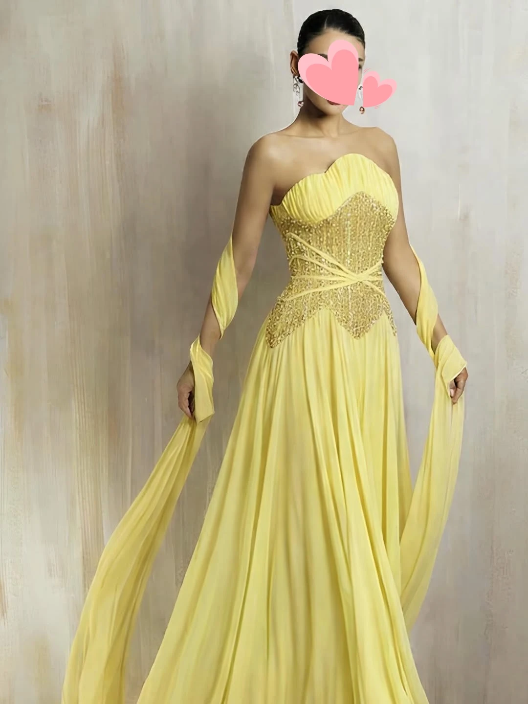 

Oisslec Prom Dress Elegant Vintage Sweet Yellow Crystal Beads Chiffon Customized Formal Occasion Prom Dress Evening Party Gowns