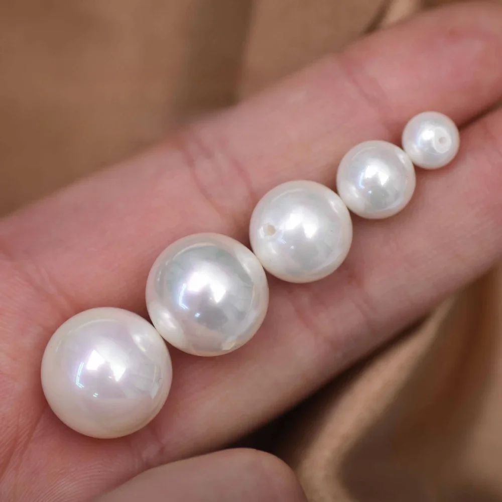 

Imitation South Sea Pearl Shell 4-16mm Colorful White Half Hole Beads for Made Earrings Pendants Necklaces Diy Parts Wholesale