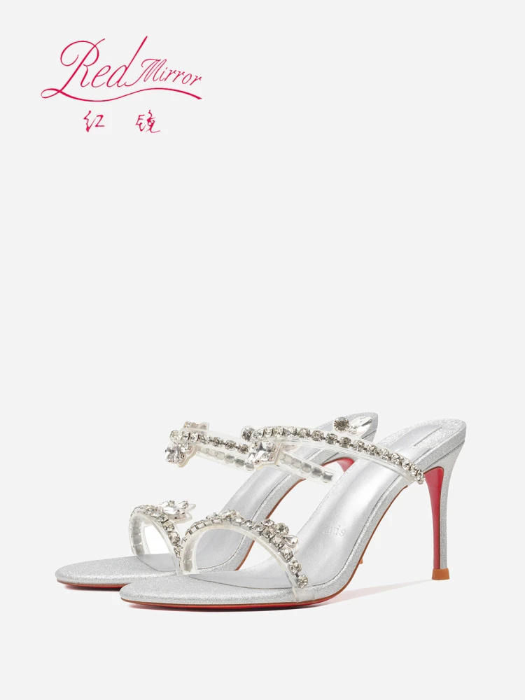 2025-new-red-bottom-transparent-strap-sandals-for-women's-summer-outerwear-silver-water-diamond-fairy-wind-queen-with-thin-heel