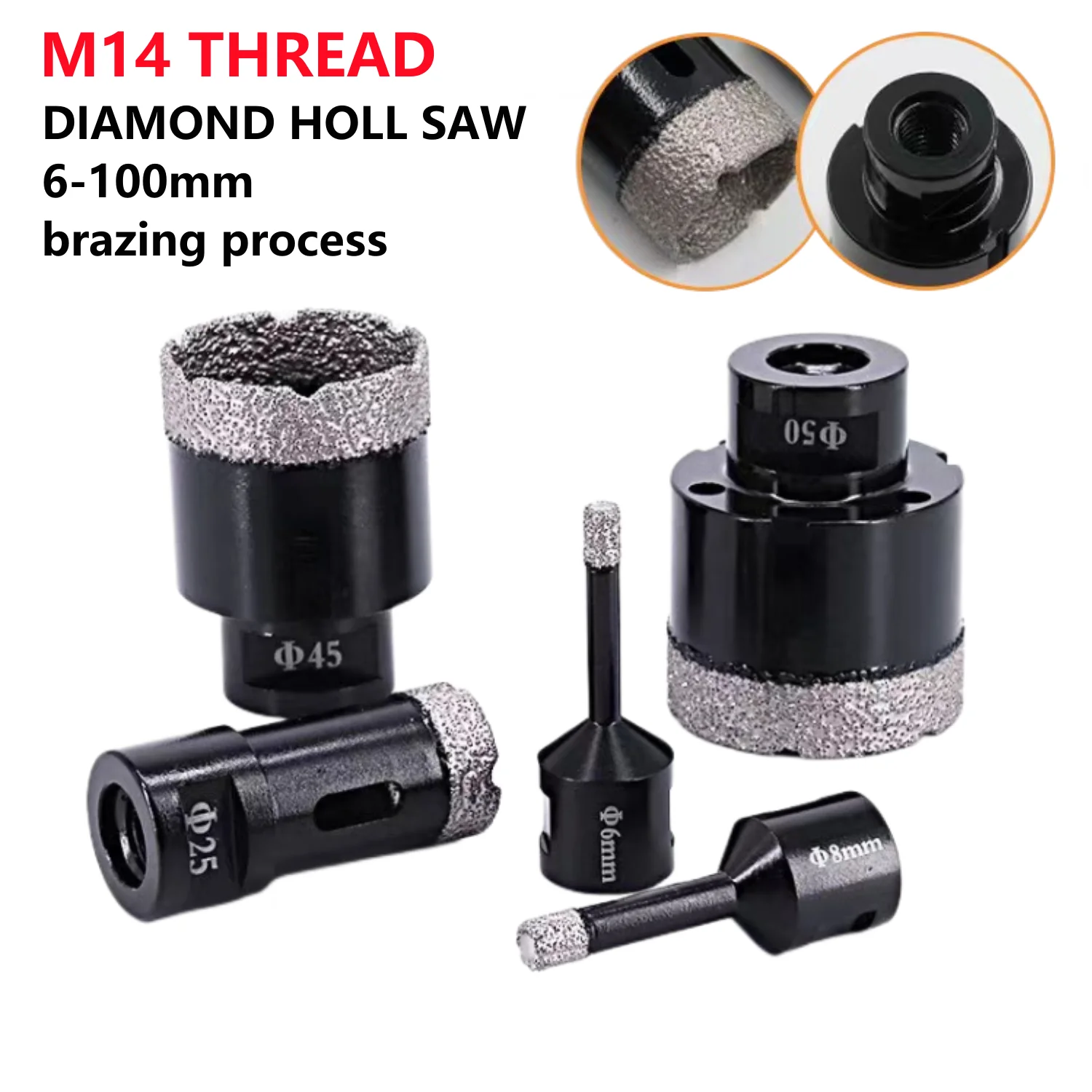 

1pc Dry Diamond Porcelain Drilling Core Bits Ceramic Tile Hole Saw Cutter Granite Marble Drill Bits with M14 Thread Opener