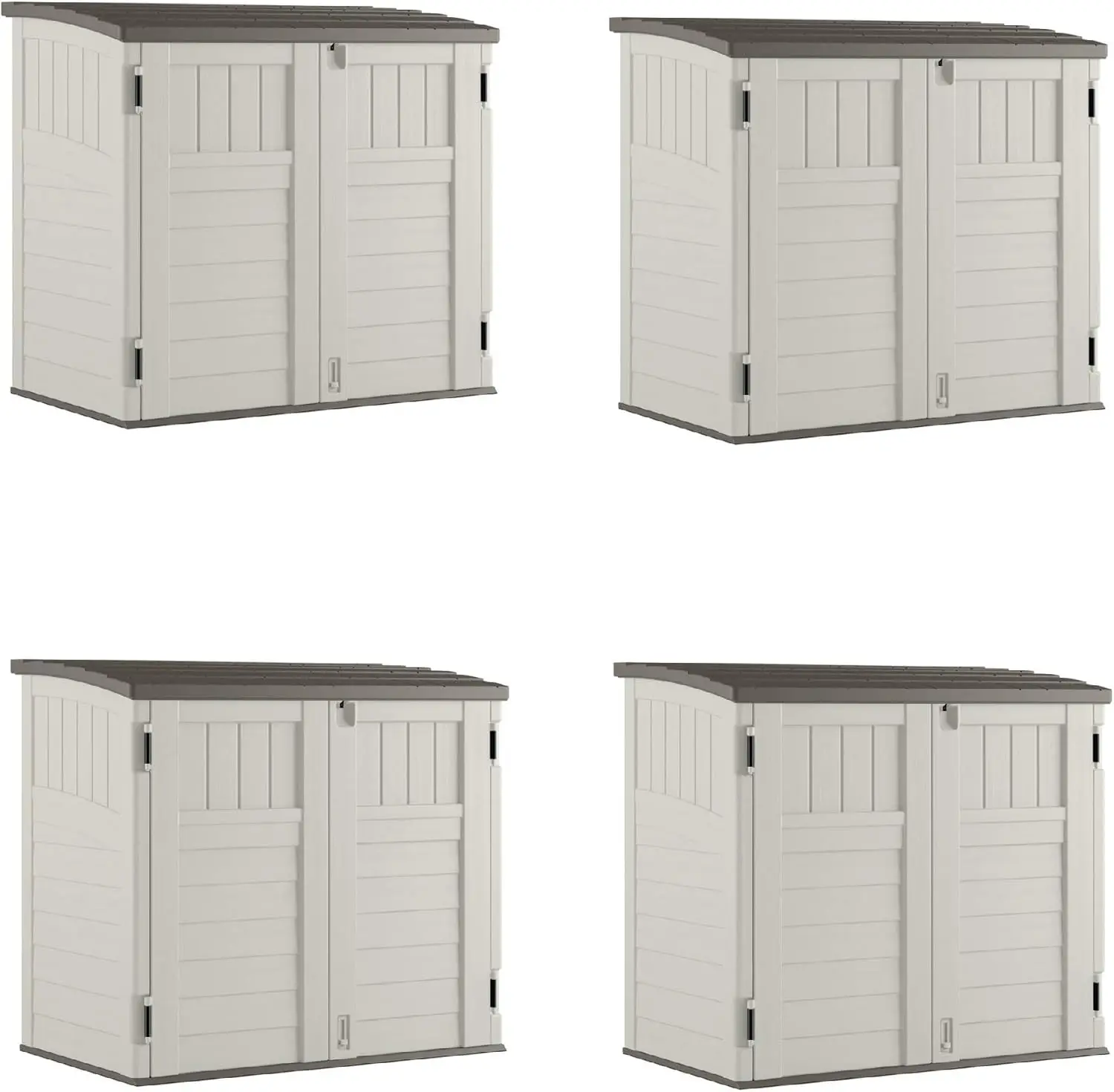 34 Cubic Feet Horizontal Backyard Storage Stow Away Shed Ivory (4 Pack) Sturdy and Durable Superior Quality