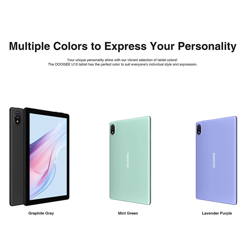 Doogee U10 Tablet Android 13 10.1-inch HD+ IPS High-Definition Large Screen 4GB RAM + 128GB  ROM 4600mAh Tablets