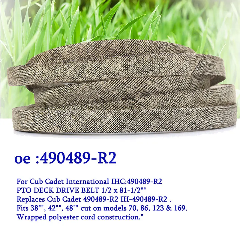A79 490489R2 1/2X81.5 Inch V-Belt Aramid Cord Reinforced 38 42 48 Deck 70 86 123 169 Series Lawn Mower Garden Part