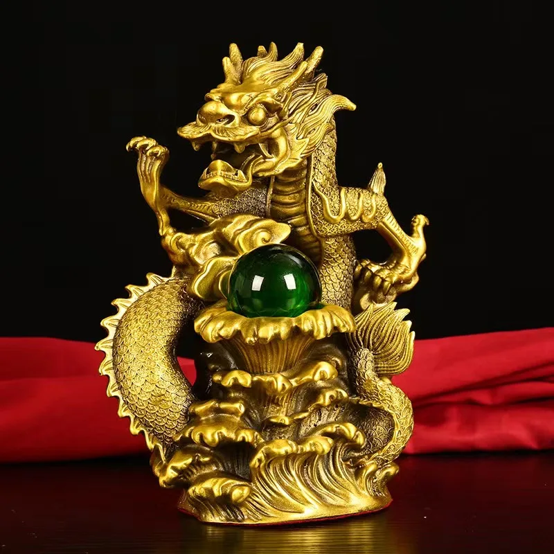 Brass Dragon Decoration Cornucopia Dragon Business Is Booming Xianglong Home Entrance Office Shop Decoration Zodiac Dragon