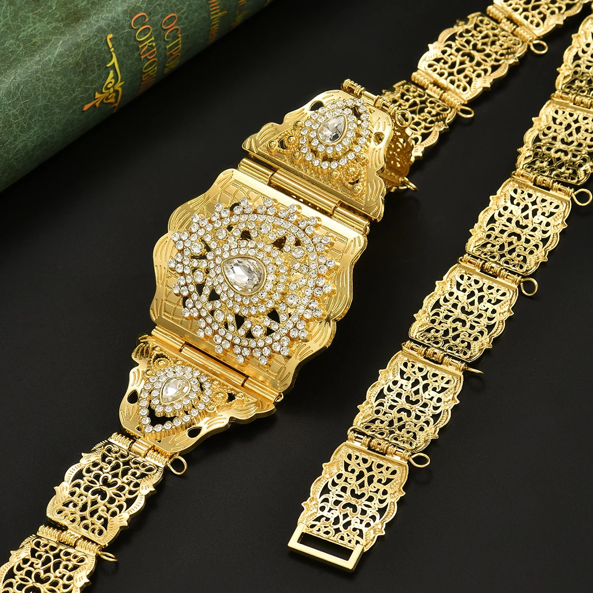 حزام عتيق للسيدات المغربي مع نمط قطرة الماء على شكل فستان الزفاف حزام المجوهرات العربية هدية رمضان