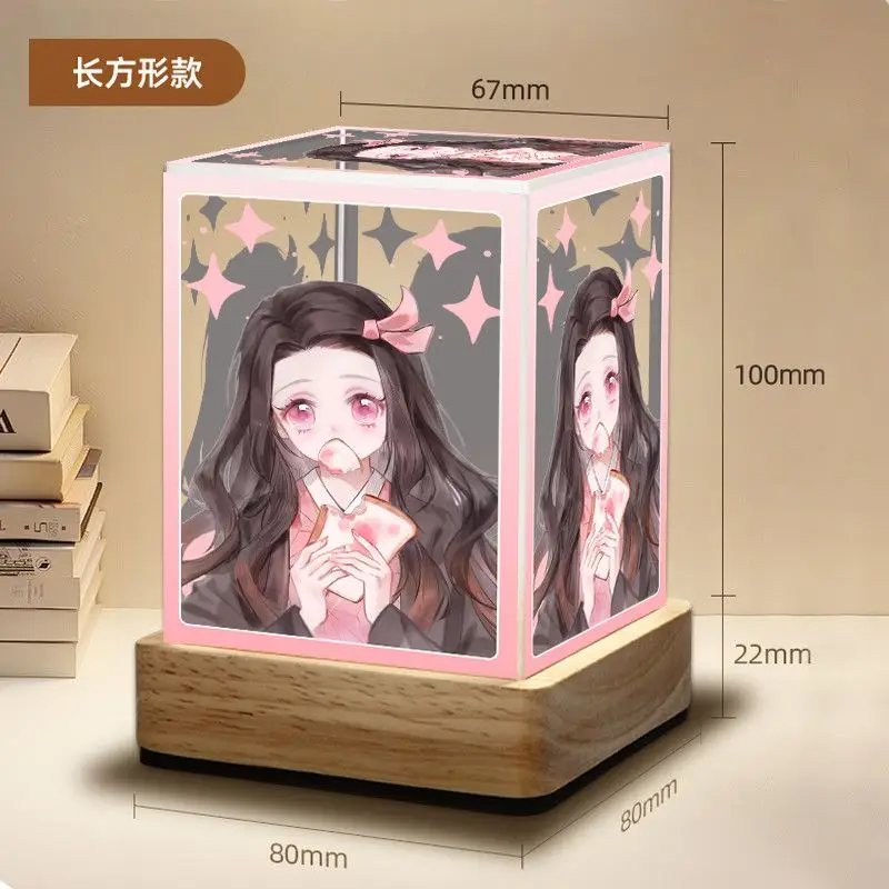 Demon Slayer Kamado Nezuko Anime Cartoon Cute Acrylic Glowing Stand Kawaii 2D Bedroom Atmosphere Night Light Ornament Gift view 5
