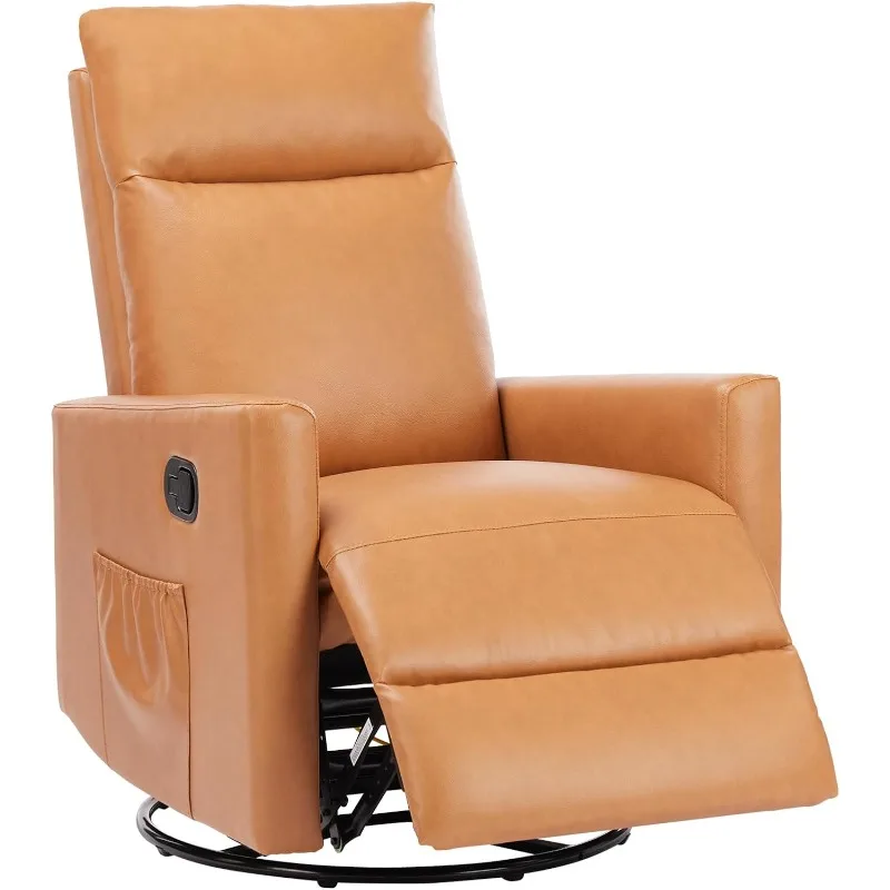 Recliner Chair, Swivel Rocking, Glider Rocker Recliner, Nursery Chair with Extra Large Footrest for Living Room, High Back