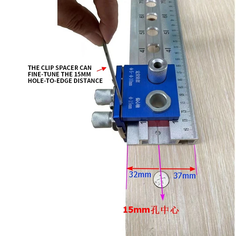 Dowelling Jig 3 w 1 przewodnik wiercenia lokalizator Puncher do mebli szybkie łączenie z wiertłem DIY Carpenter narzędzia do obróbki drewna