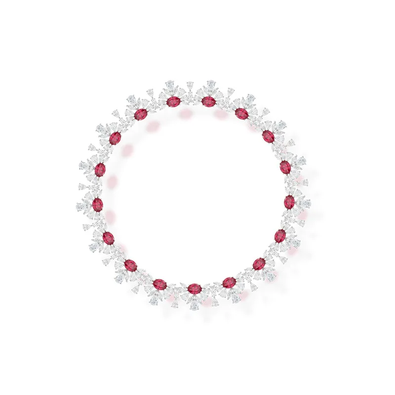 

Luxury AAA Cubic Zirconia Flower Shaped Necklace For Women Wedding Party Evening Dress Jewelry