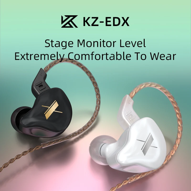 KZ EDX-Auriculares deportivos con cable, dispositivo de audio con micrófono, HiFi sonido estéreo, graves, DJ, música y teléfono