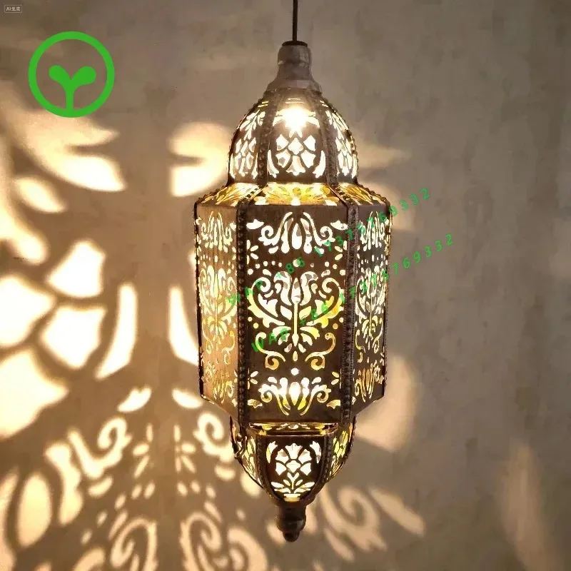 【2026】Moroccan LED Wrought Iron Garden Ornaments Hang Traditional-style Solar Lanterns To Celebrate Ramadan
