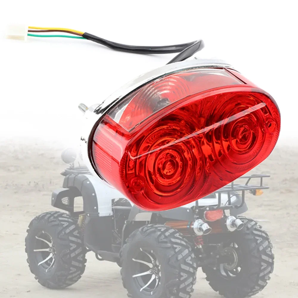 Motorcycle Rear Brake Round Taillight Plastic Red DC 12V For 110cc 125cc 150cc ATV Dune Buggy Quad Pit Dirt Bike TaoTao Sunl