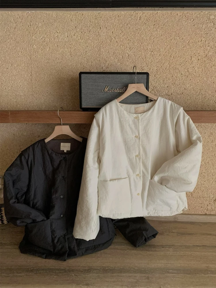 

ZNG l Texture Detachable Sve Cotton Vest Simple Japanese Sle Two-Way Wear Cotton Jaet Straight Tube Sle Long S...