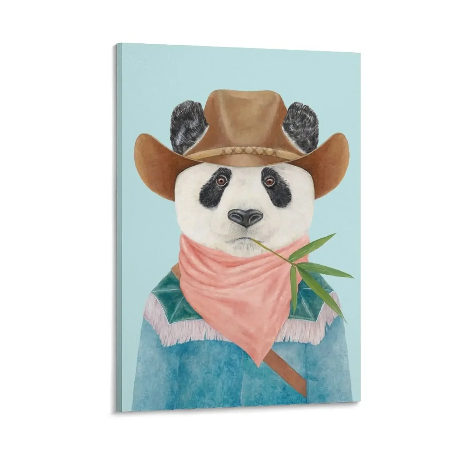 

Cowboy Panda Canvas Painting korean room decor vintage home decor decorations for the room luxury home decor