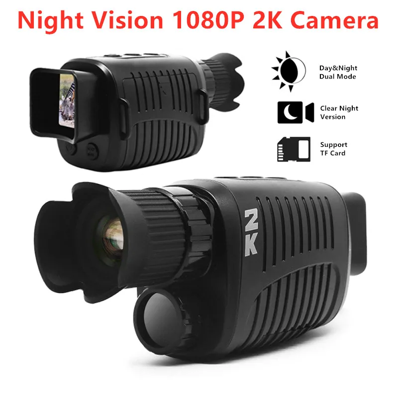 New 2K 1080P Full HD Infrared Night Vision Device Dual Use Monocular Camera 4X Digital Zoom Telescope For Outdoor Travel Hunting