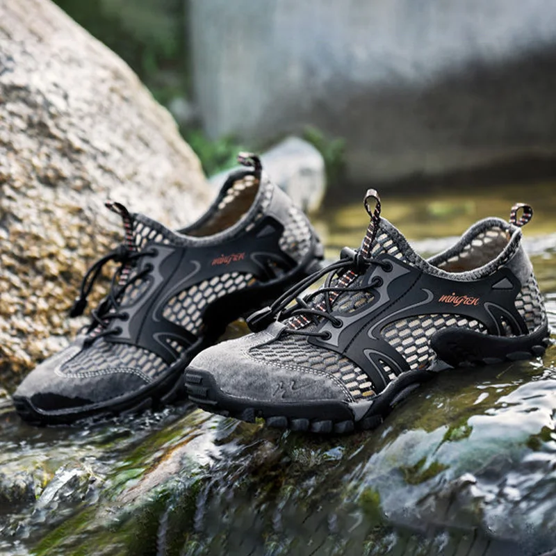 Oulylan Herren-Sneaker, leicht, rutschfest, Watschuhe, Sommer, lässig, bequem, atmungsaktiv, vielseitig, verschleißfest, Sportsandalen