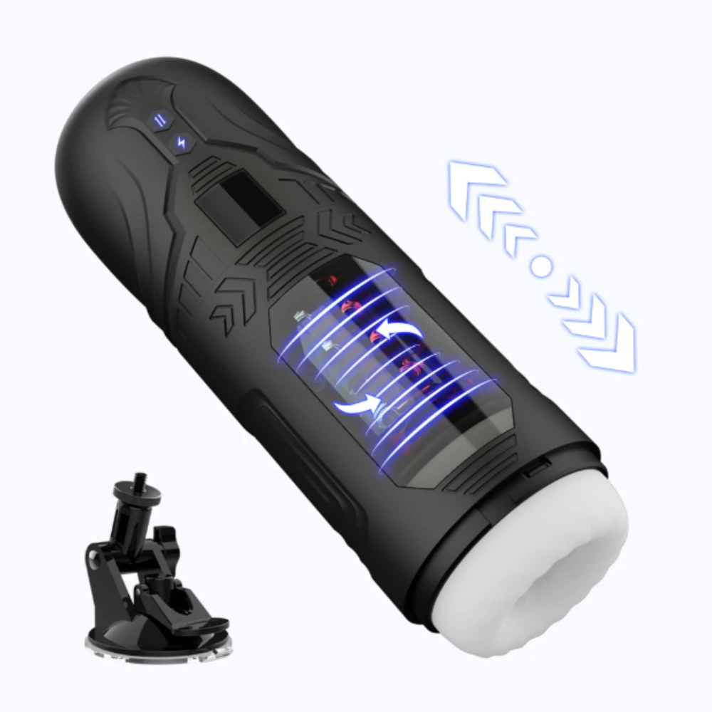Automatic Male Masturbator Telescopic Rotation Masturbation with Suction Cup for Men Simulation Blowjob Piston Sex Toy for Men