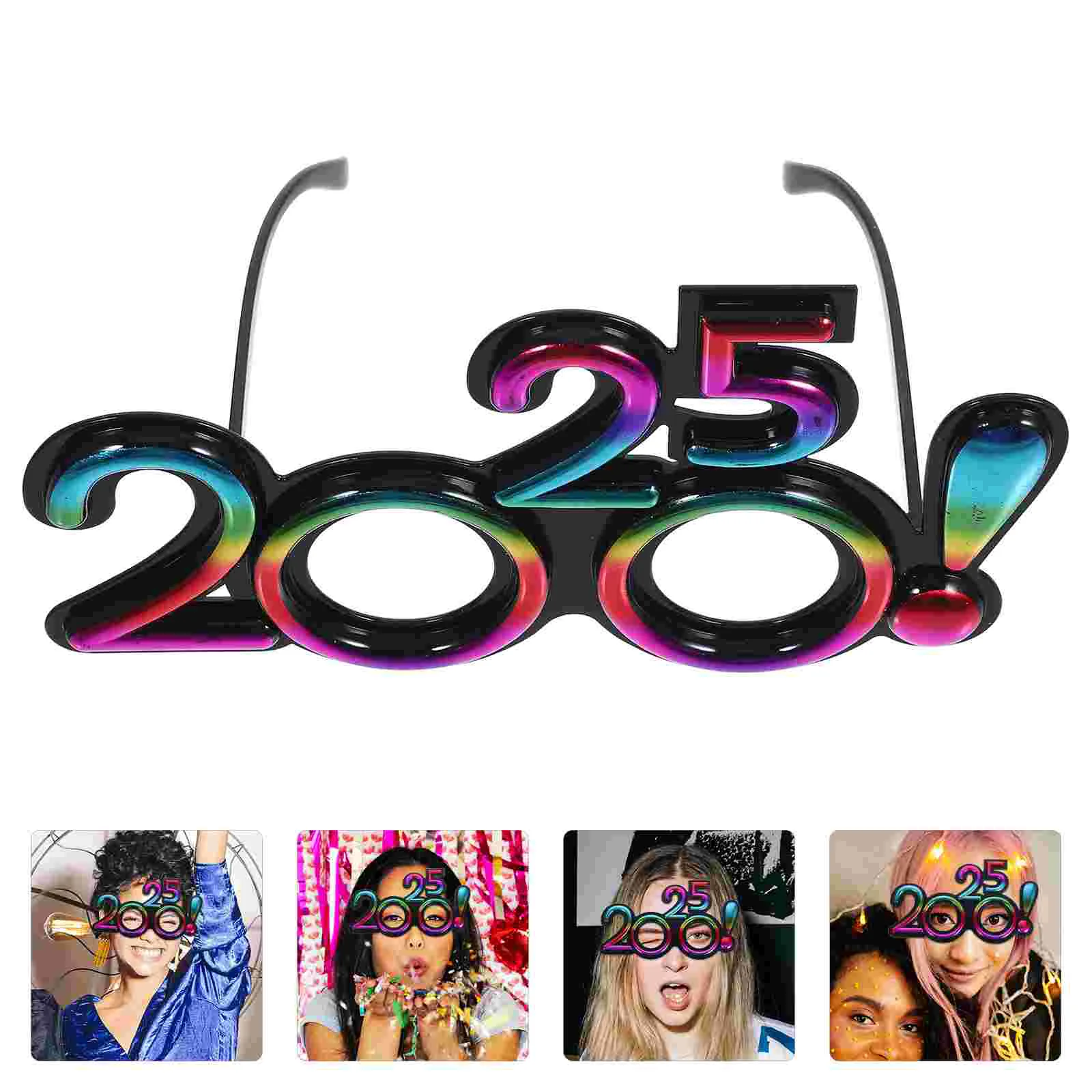 New Year Glasses Plastic 2025 Eyewear Photo Props Party Heart Shaped Sunglasses Eyeglasses Decors Mens Funny Dancing Frames