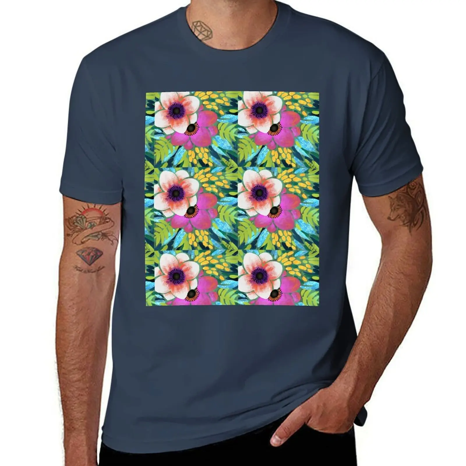 

Tropical floral background T-Shirt Street Style Casual Tee Shirt