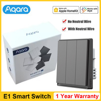 Aqara Smart E1 Wall Switch ZigBee 3.0 Smart Home Key Light Switch Fire Wire With NO Neutral For Xiaomi Mijia Homekit APP Control