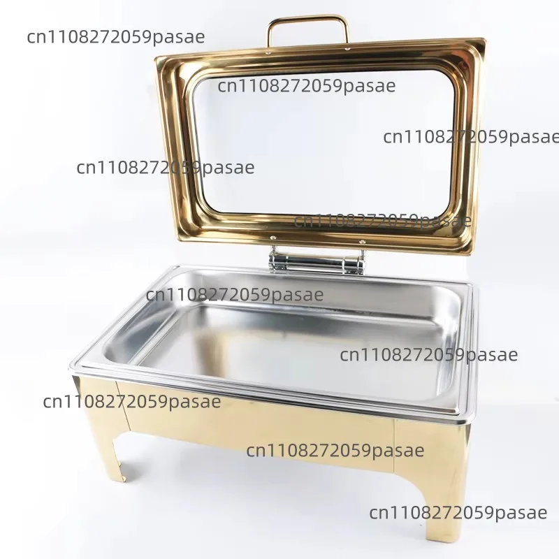 Food Warmer Fuel Pan Saving Gold Stainless Steel Set Chafing Dish Buffet - view 6
