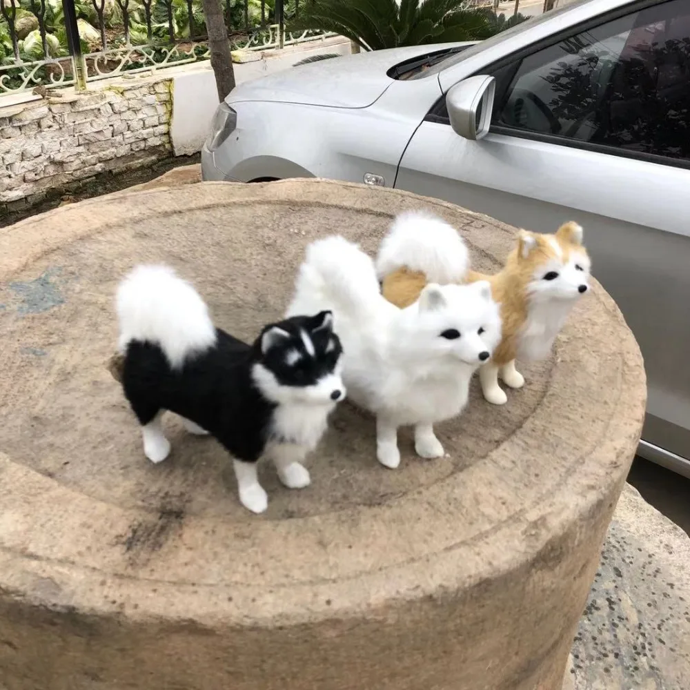 Animal Cute Husky Plush Toy Lifelike Decoration Simulated Dog Stuffed Doll Soft Dog Model Lifelike Dog Plush Toy Photo Props