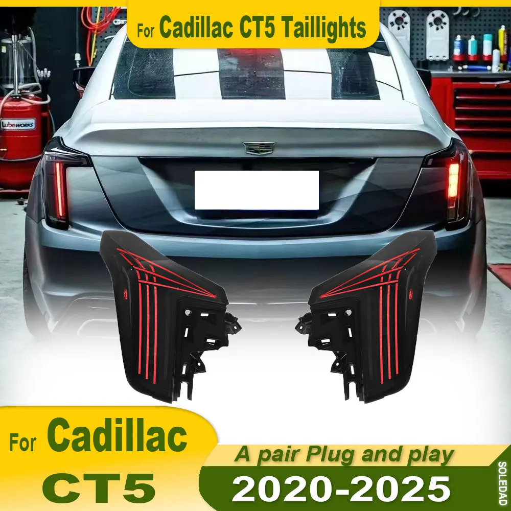 

Car Tail lights For Cadillac CT5 2020 2021 2022 2023 2024 2025 LED Turn Signal Stop Brake Daytime Running Lamp Car Accessories