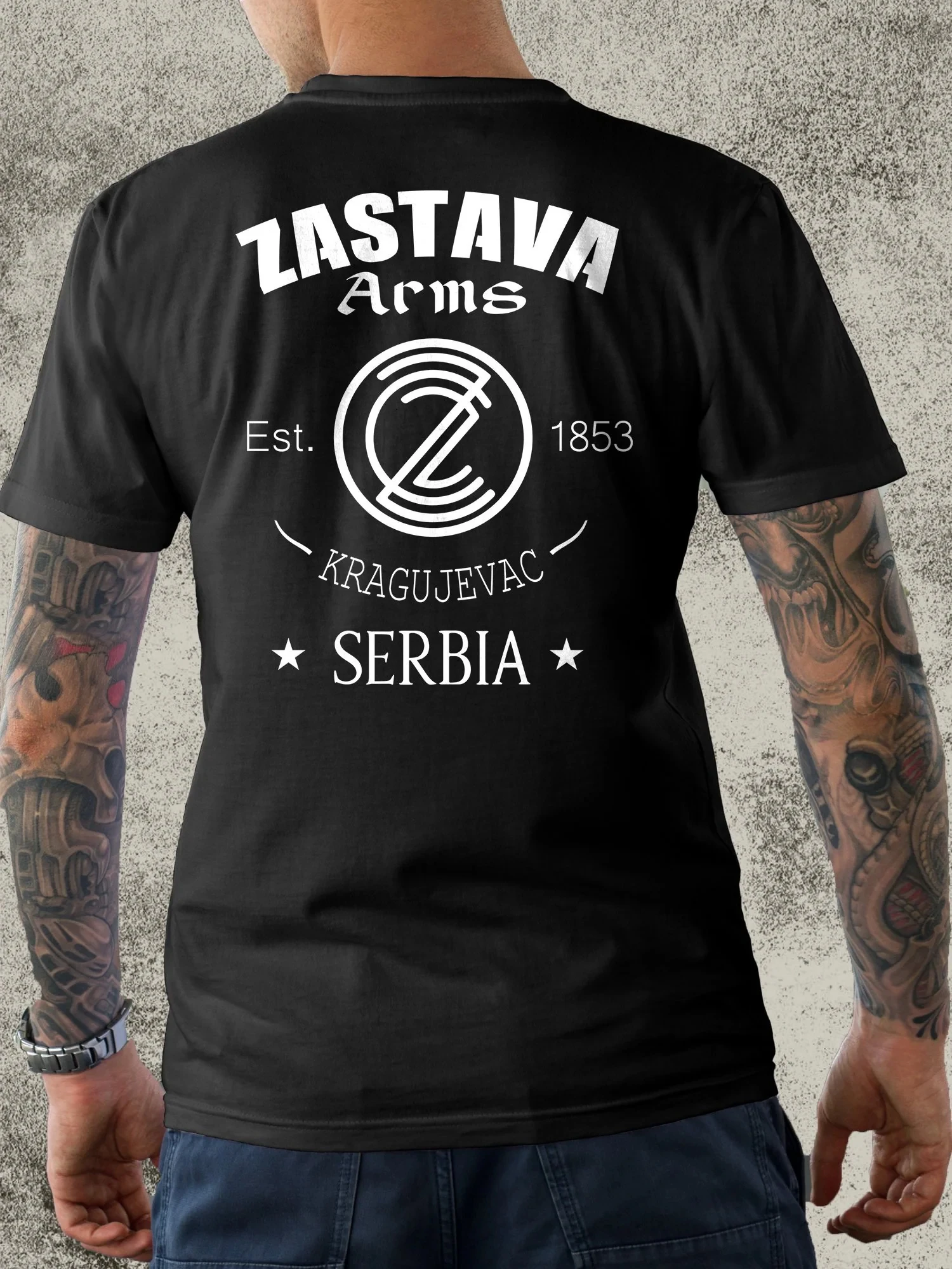 Vintage Serbia Arms Graphic T‑Shirt Men Double Sided Print O‑Neck Short Sleeve Tee Retro Military Fan Casual Cotton Tops