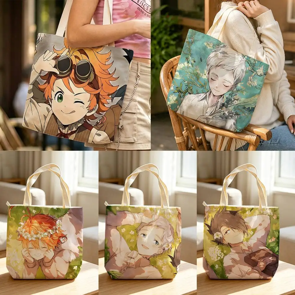 Emma TPN-Promised Neverland Waterproof Lined Canvas bags suitable for going to class, shopping, gifts, and commuting