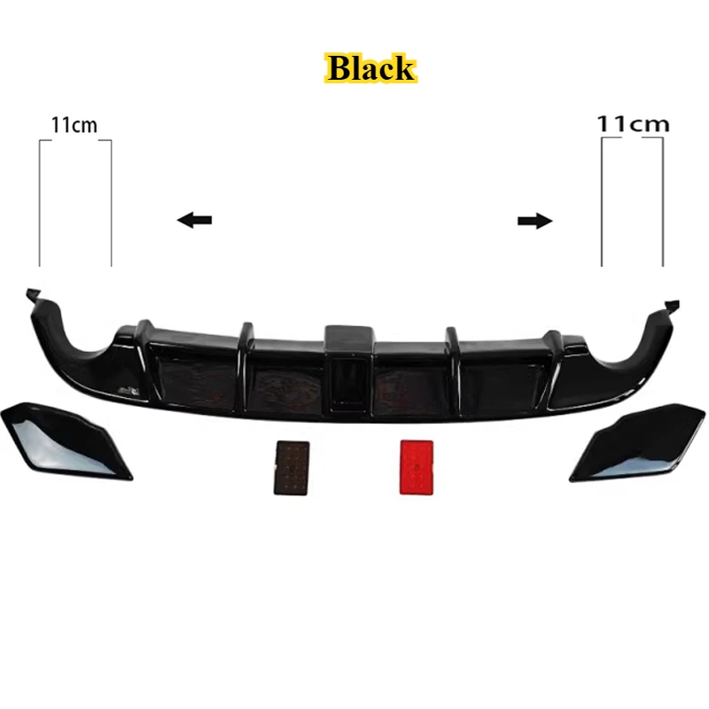 Diffuser achter voor Volkswagen Golf MK6 GTI 2008-2013 Glanzend Zwarte Auto Body Kit Lip Bumper Spoiler Plastic splitter