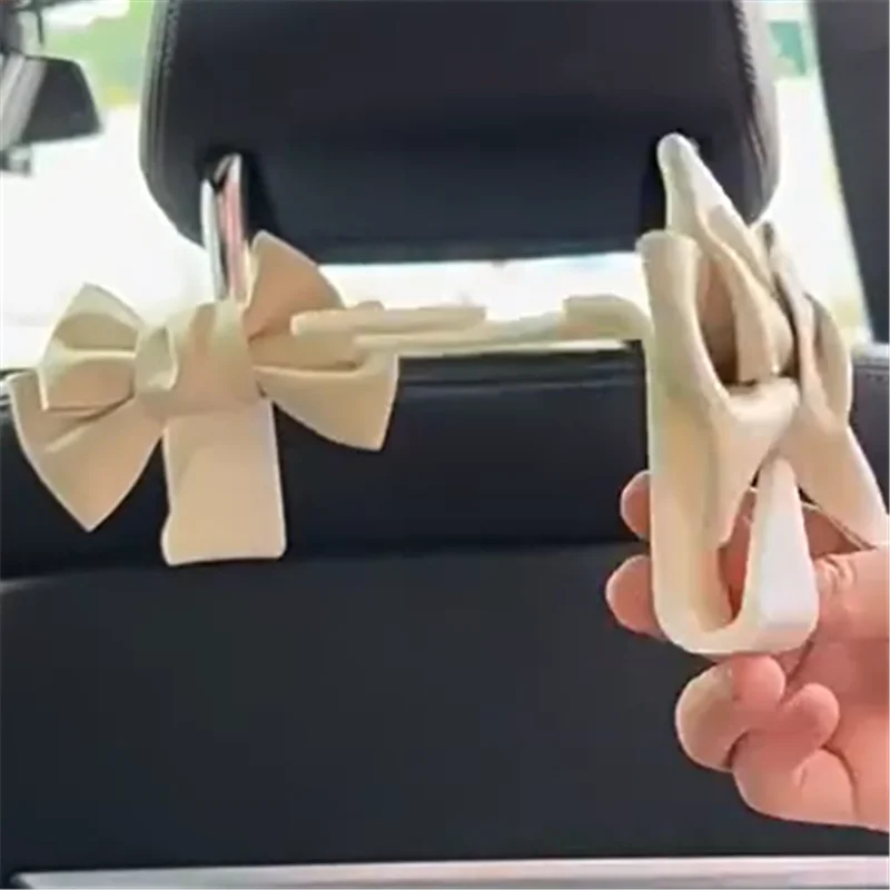 

Fashion Bag Purse Holder for Car Accessories Universal Auto Fastener Clips PU Leather Bowknot Car Seat Back Storage Hook