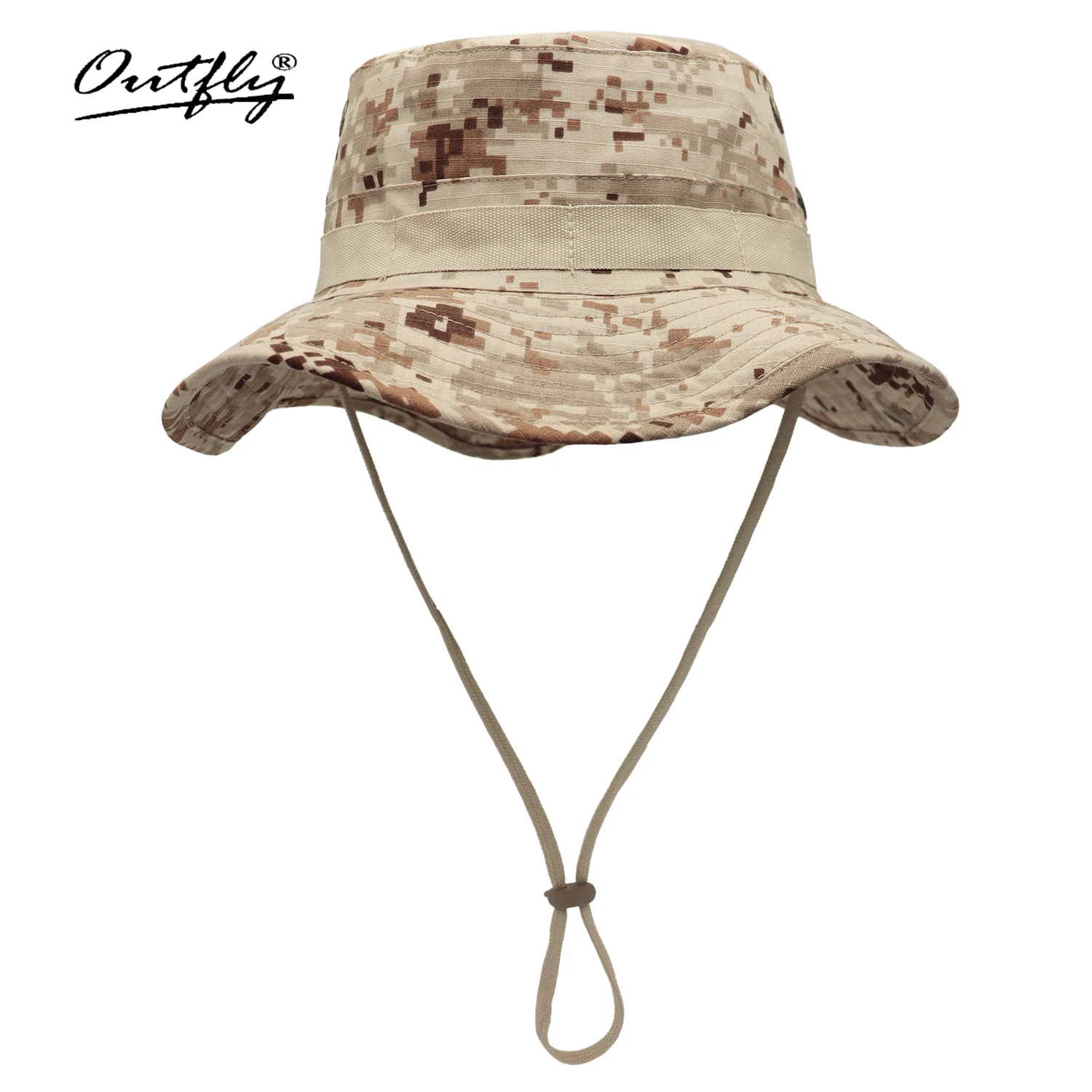 Camouflage Tactical Sunscreen Hat for Men Women Outdoor Fishing Hiking Panama Hat Foldable Fisherman Hat Waterproof Bucket Hat