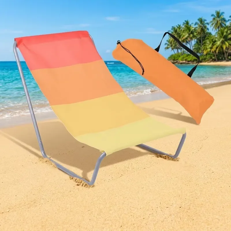 Outdoor Beach Chair Portable Folding Recliner Nap Bed Camping Picnic Lounge Chair Lightweight Outdoor Furniture