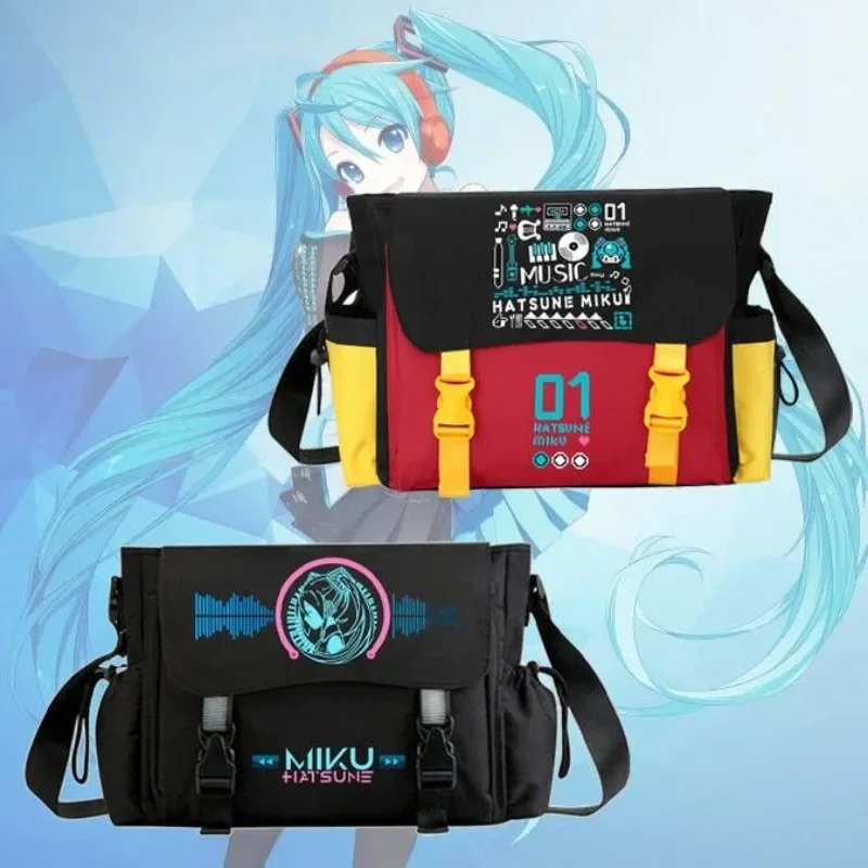 

Hatsune Miku anime miku peripheral crossbody shoulder bag men and women large capacity backpack Oxford cloth tutorial bag gift