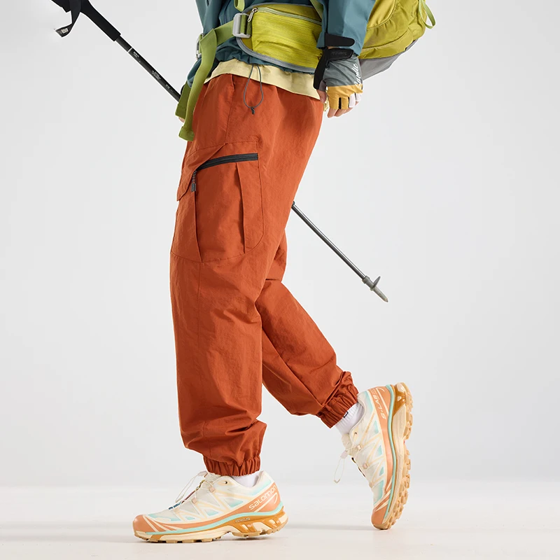 Men's Four-Season Mid-Thick Fleece Outdoor Workwear Trousers Loose Cuffed Sports Pants for Casual And Active Wear
