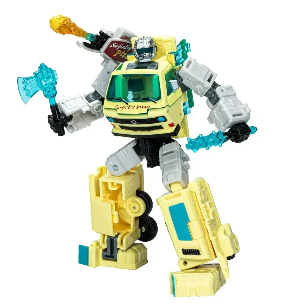 Takara tomy hasbro transformadores coisas estranhas código colaborativo vermelho surfista menino caixa de pizza figuras de ação ornamentos figura