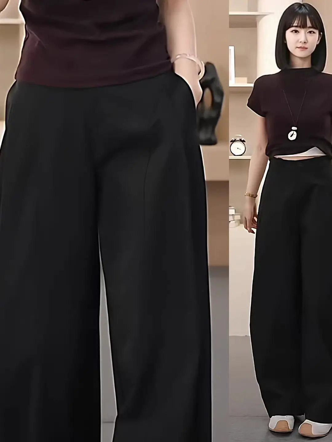 High Waist Wide Leg Straight Casual Loose Pants Women's Spring Autumn New Style Cover Hip Slimming Knife Pants