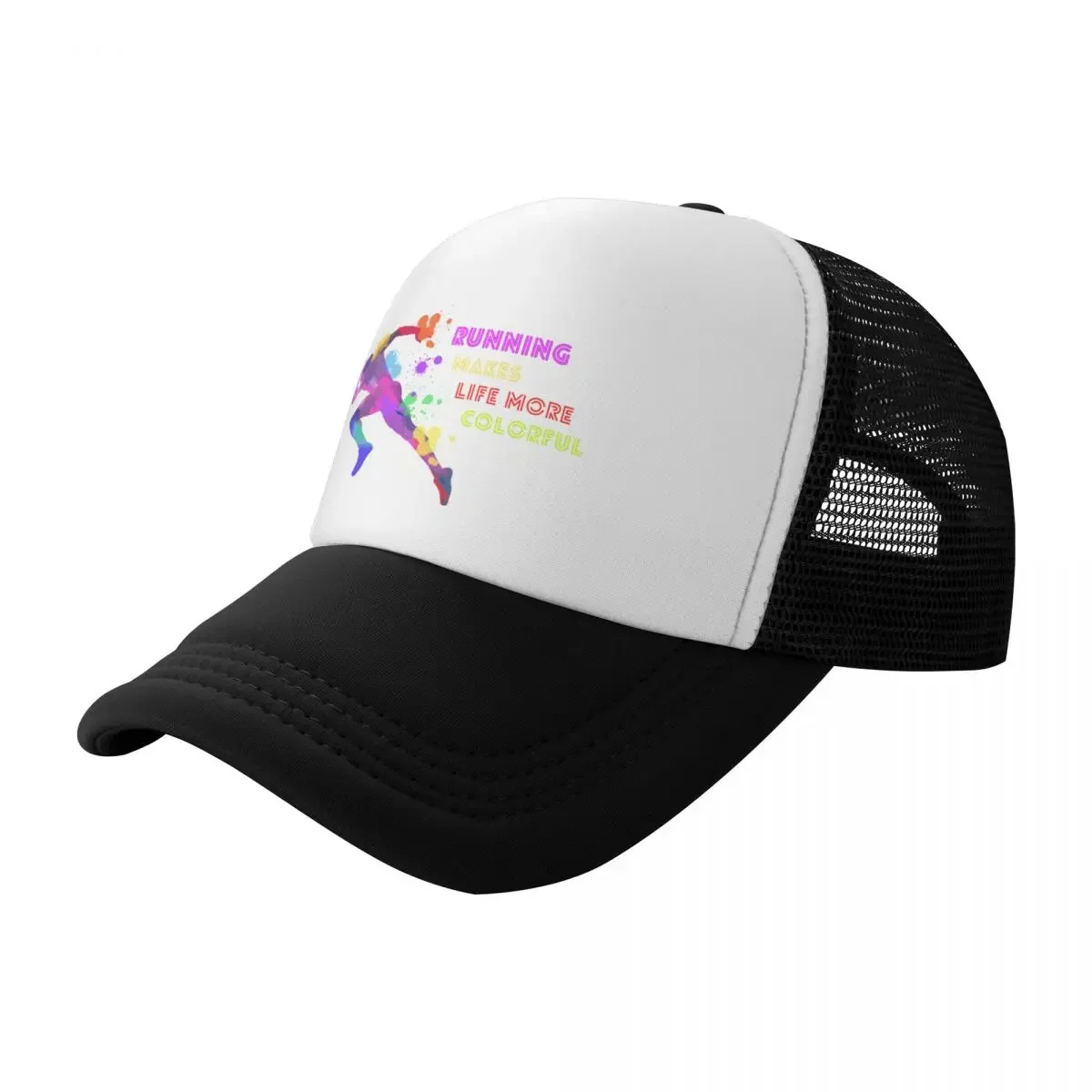 

Running makes life more colorful design Baseball Cap Golf Hat fishing hat western Hat Caps Women Men's