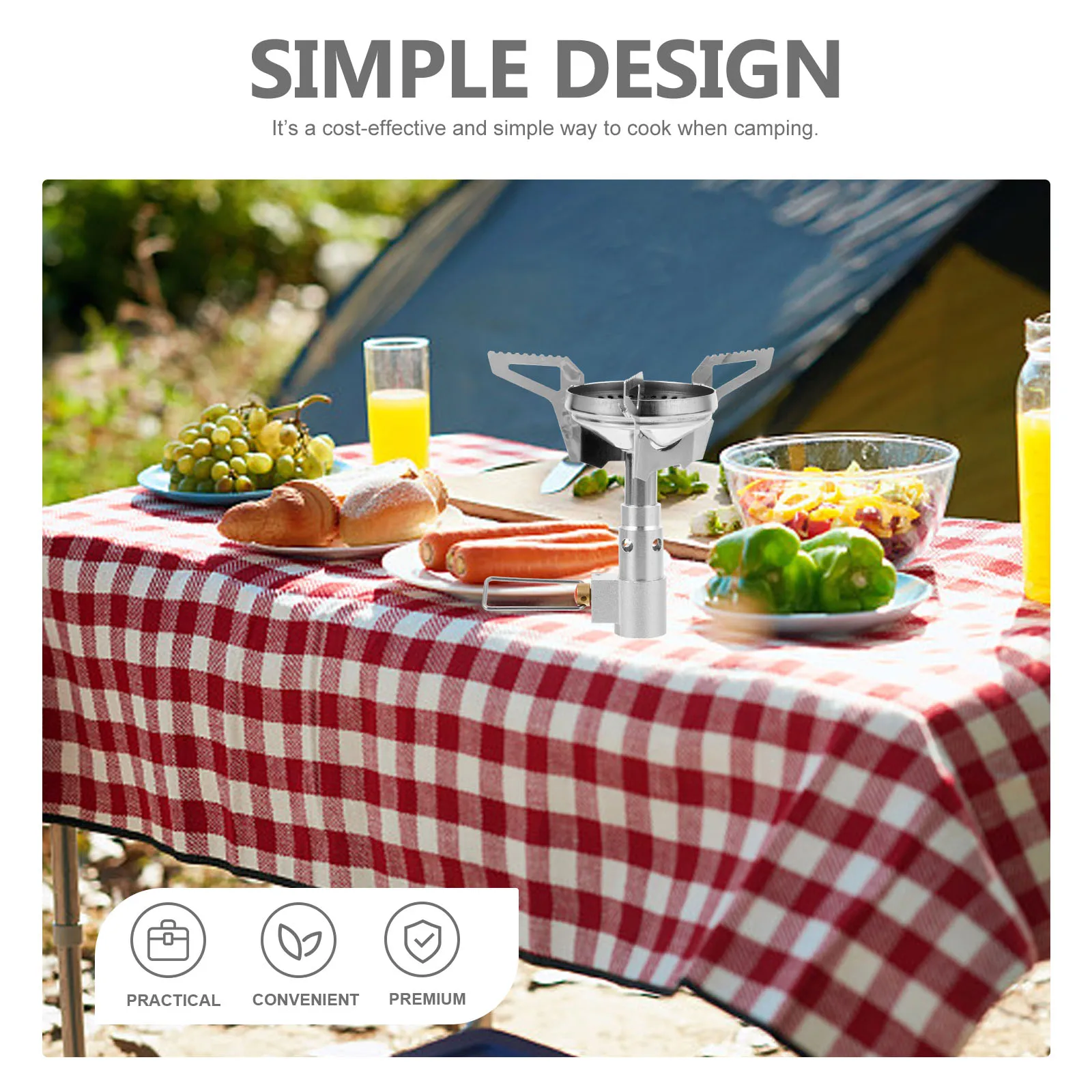 

Stainless Steel Portable Camping Detachable Outdoor Metal Burning Heater for BBQ Grilling Cooking Lightweight Gas Burner