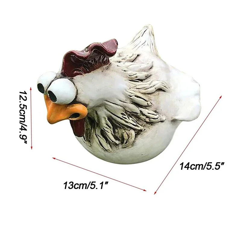 Funny Fence Decoration Chicken Spoof Rooster Courtyard Decoration Ornaments Resin Crafts Farm Chicken Sculpture Decoration