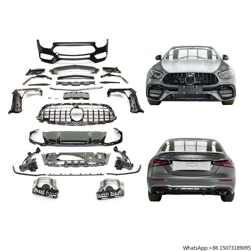 

21y E W213 Sport Style Car Upade to E63 Body Kit Auto Body Parts Accessories Front Bumper ille Rear Lip for E Class