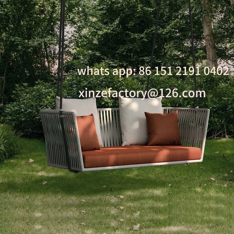 تخصيص في الهواء الطلق سوينغ كرسي معلق واحد مزدوج سلة معلقة كرسي الروطان شرفة كرسي متأرجح أرجوحة منزلية كسول