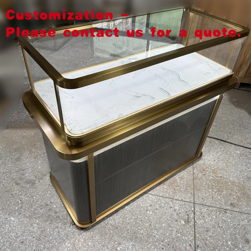 

custom.Luxury Jewellery Store Furniture High End Metal Jewelry Display Cabinet Glass Jewelry showcase Display with Led