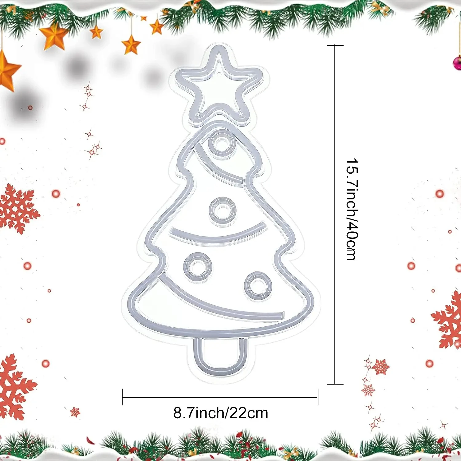 Imagem -06 - Christmas Tree Neon Sign For Wall Decor Sinais de Néon Led Xmas Trees Art Acrílico Neon Lights Papai Noel Feliz Natal