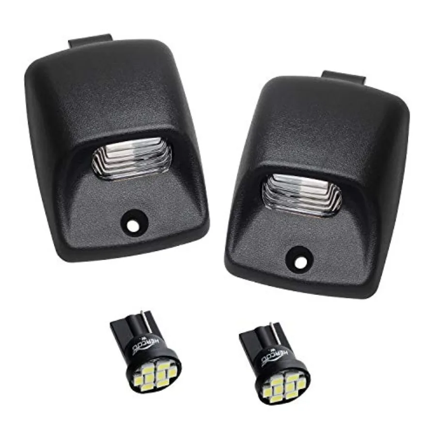 

LED License Plate Light Lamp Lens White Bulbs Black Truck Rear Housing Compatible with 2005-2015 Tacoma 2002-2013 Tundra Pickup