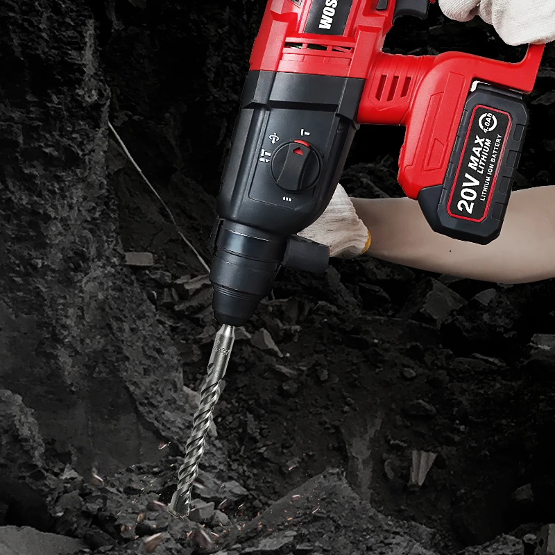 WOSAI 20Mm Seri MT Cordless Rotary Hammer Isi Ulang Bor Motor Brushless Hammer untuk 18V Makita Lithium Baterai