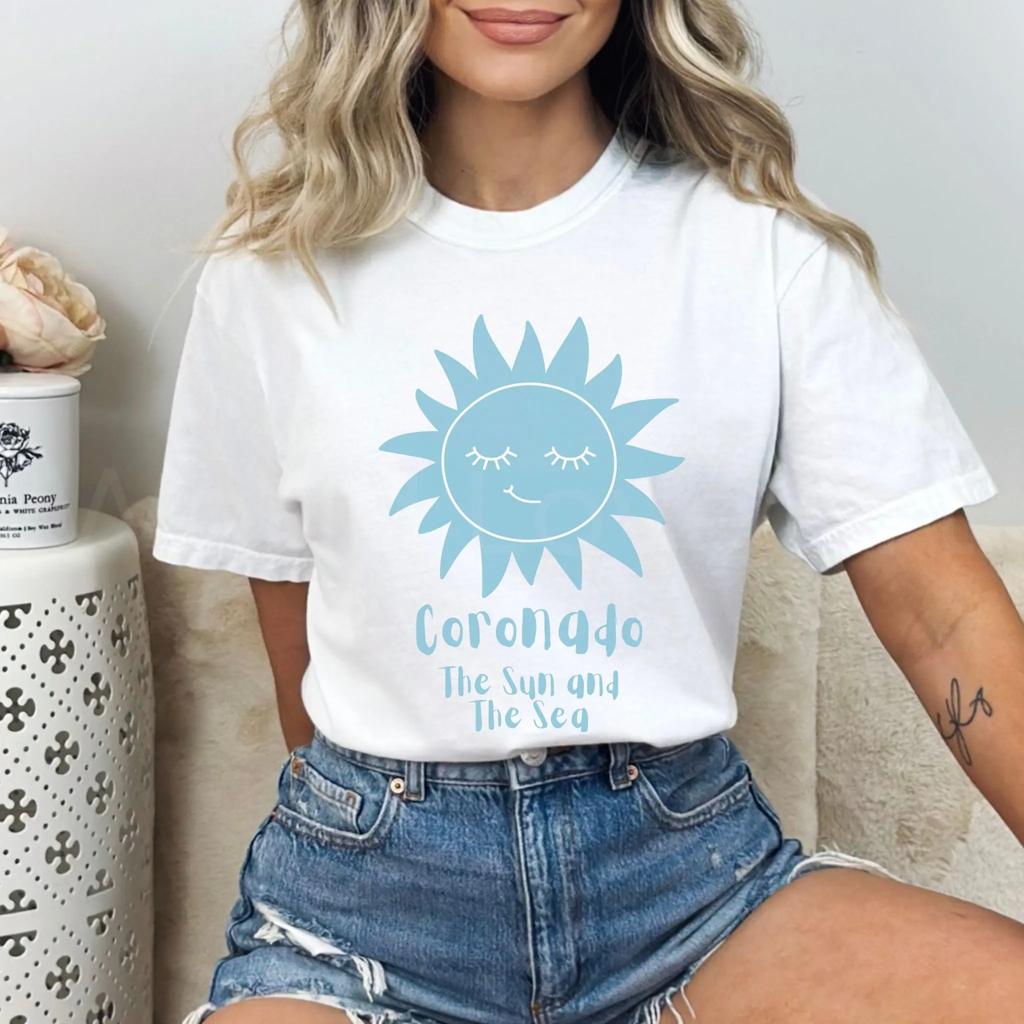 

Plus Size Summer Women's Vintage Coronado Beach T-Shirt Cotton Breathable Stylish Versatile Street Style Oversized