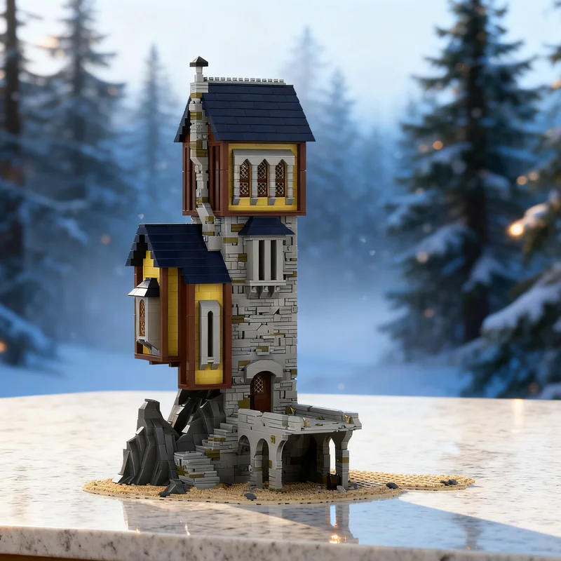 

3787 деталей MOC: Средневековая башня, модульная модель городского пейзажа, строительные блоки, подарок для самостоятельной сборки, креативный коллекционный декор, премиум-класс для взрослых