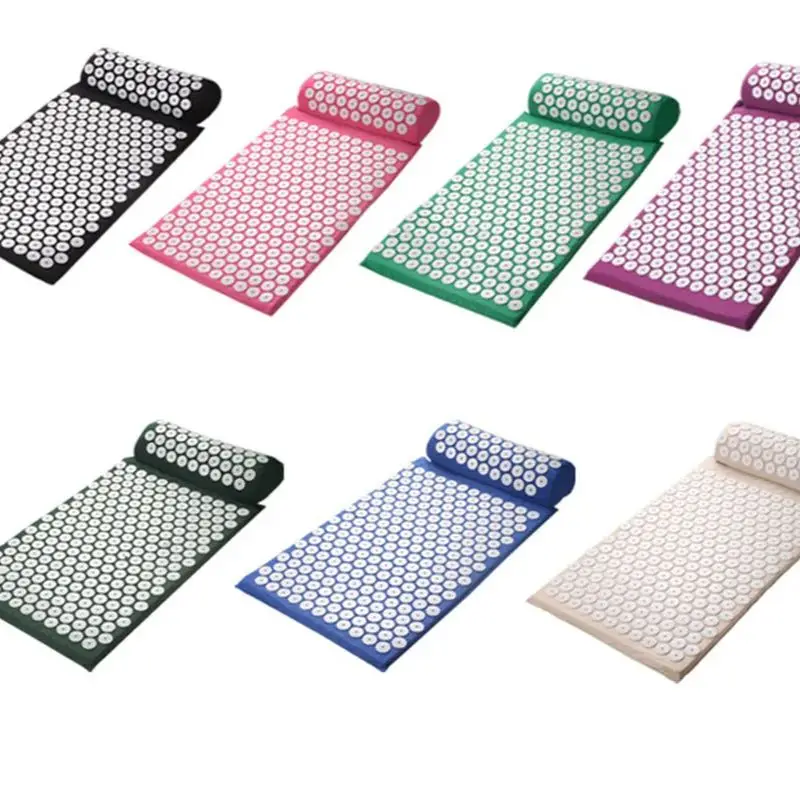 Yoga Acupuncture Mat Set Acupuncture Mat Acupressure Pillow Fitness Exercise Back Neck Relaxation Mat Lotus Mat Meditation Mat