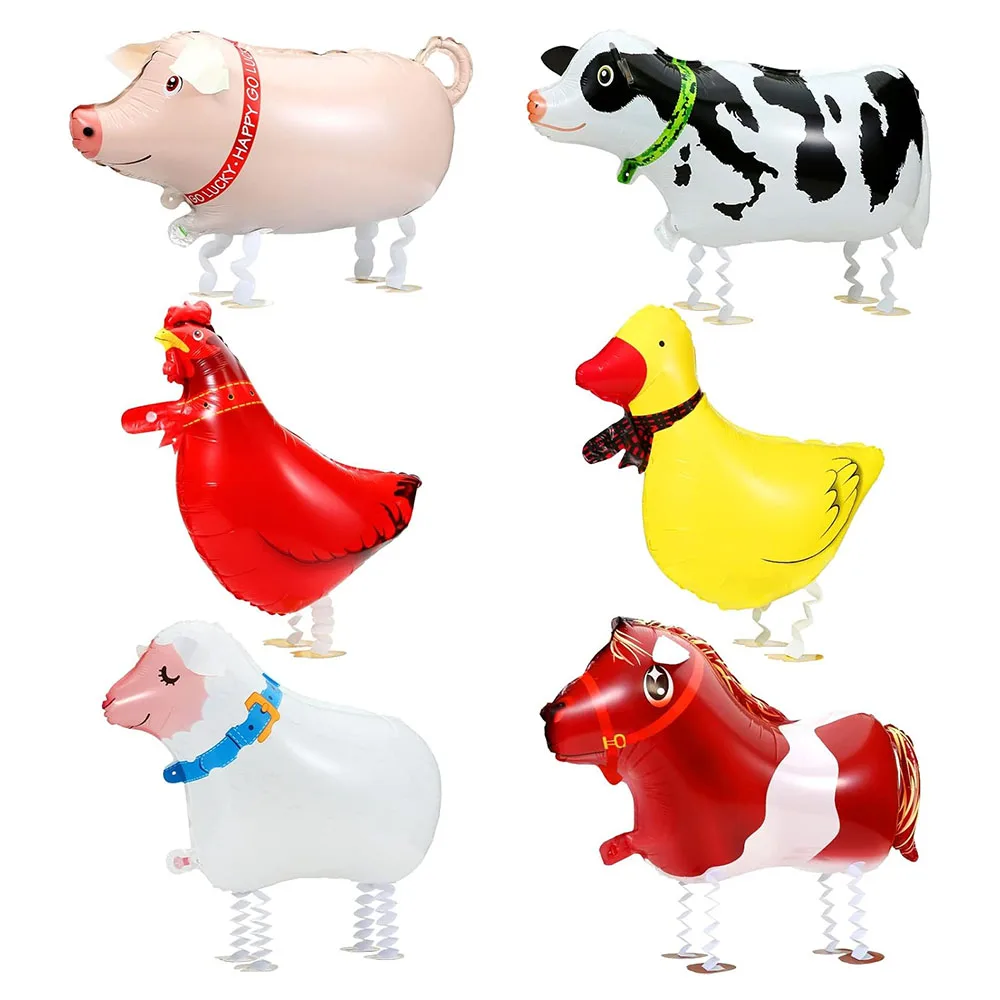 

6Pcs Farm Animal Balloons Inflatable Farm Walking Balloons for Kids Birthday Party Farm Animal Theme Party Decoration Supplies